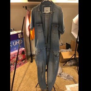 ZARA Men’s XL Distressed Denim Boiler-suit